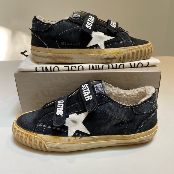 Golden Goose High Old School Classic Canvas Black Sneaker Shearling sz 40 NIB - Picture 4 of 13